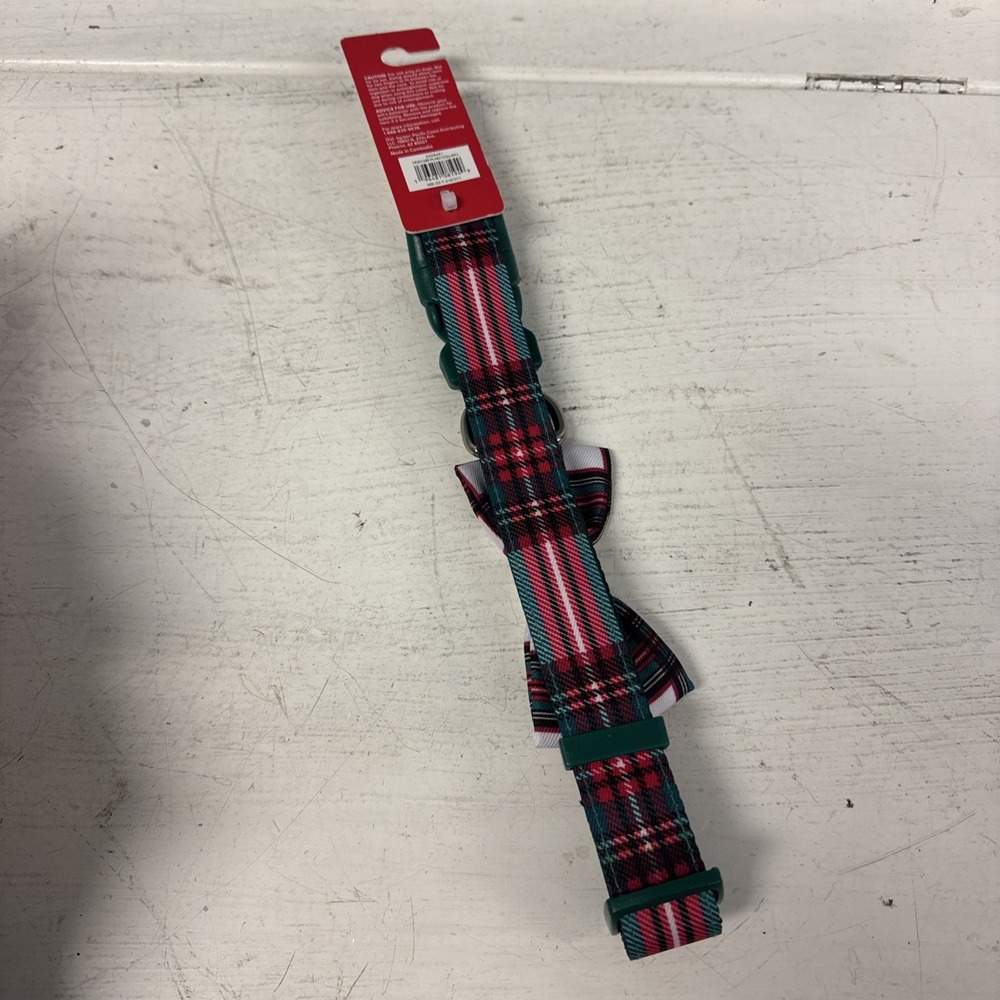 Marry Bright Holiday Dog Collar Red Green White Christmas PLAID Size L 16-26" - Picture 6 of 6